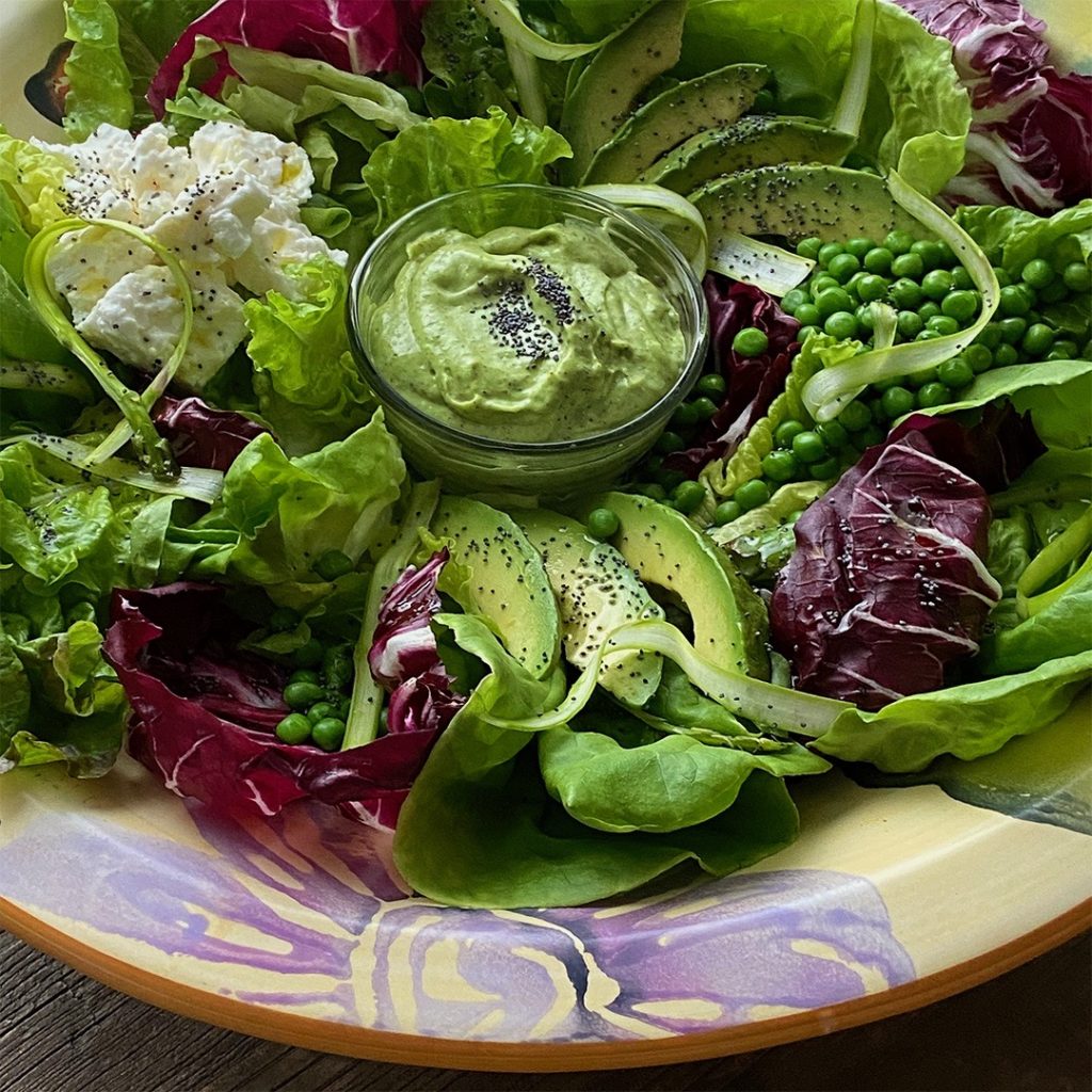 Pea, Asparagus, and Avocado Salad with Feta