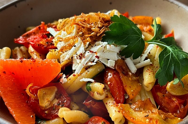 Casarecce with Roasted Tomatoes and Roasted Oranges