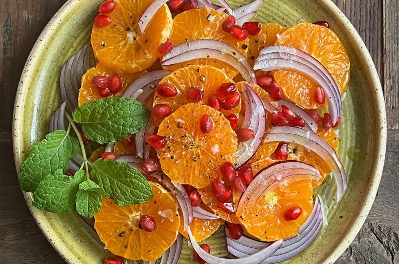 Clementine, Red Onion, and Pomegranate Salad with Fresh Mint