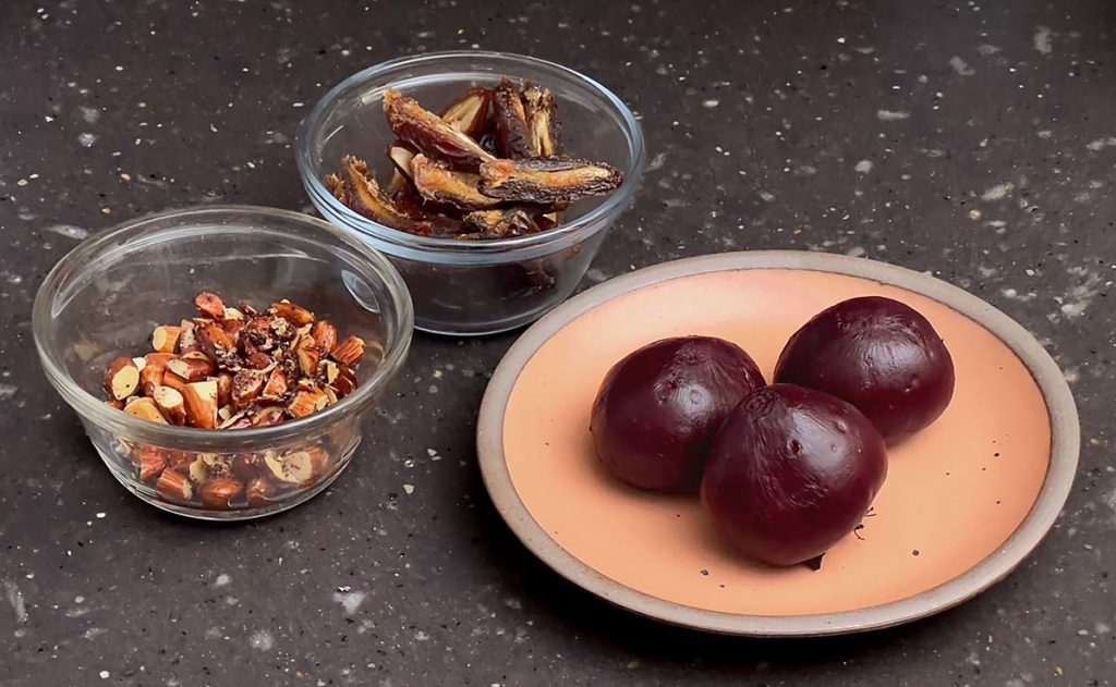 Beets, Dates and Almonds for Salad