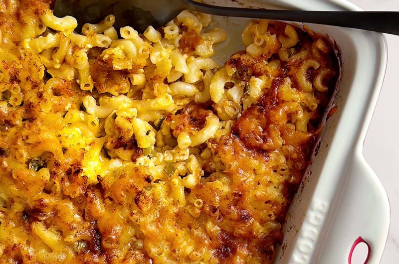 Baked Macaroni and Cheese with Scallions