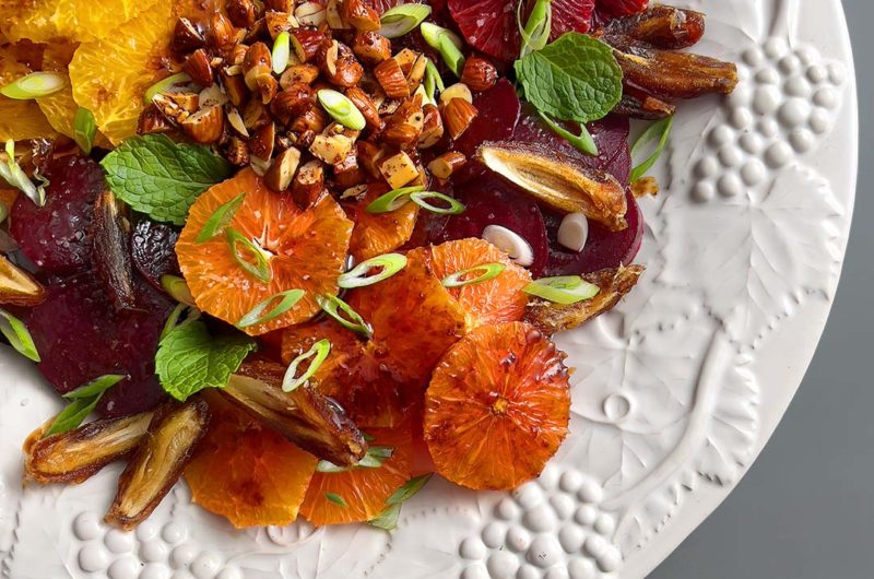Orange, Date, and Beet Salad with Sumac Almonds
