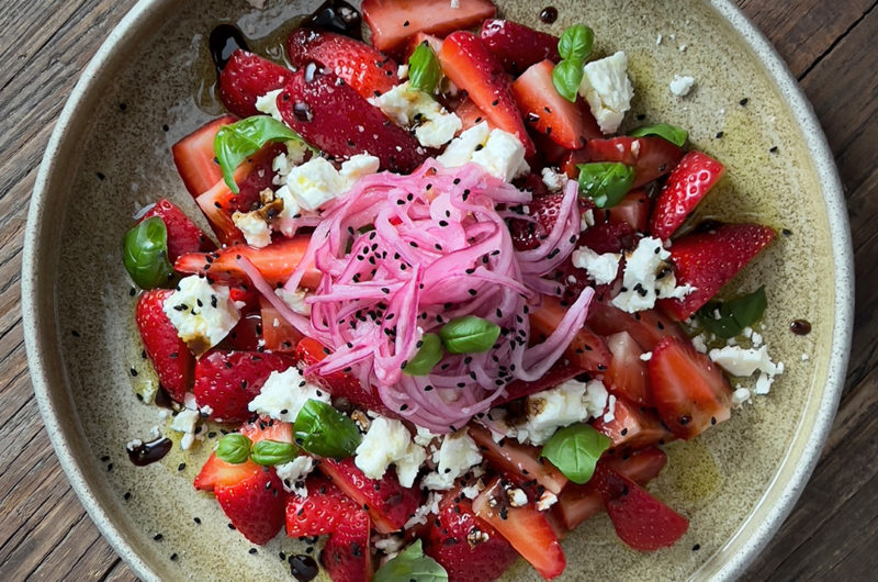 Strawberry and Feta Salad with Pickled Onions