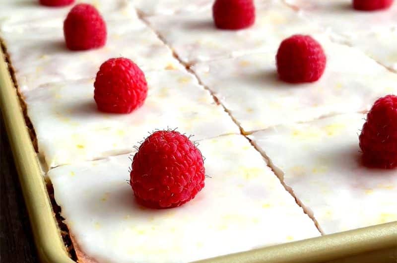 Raspberry and Lemon Buttermilk Sheet Cake