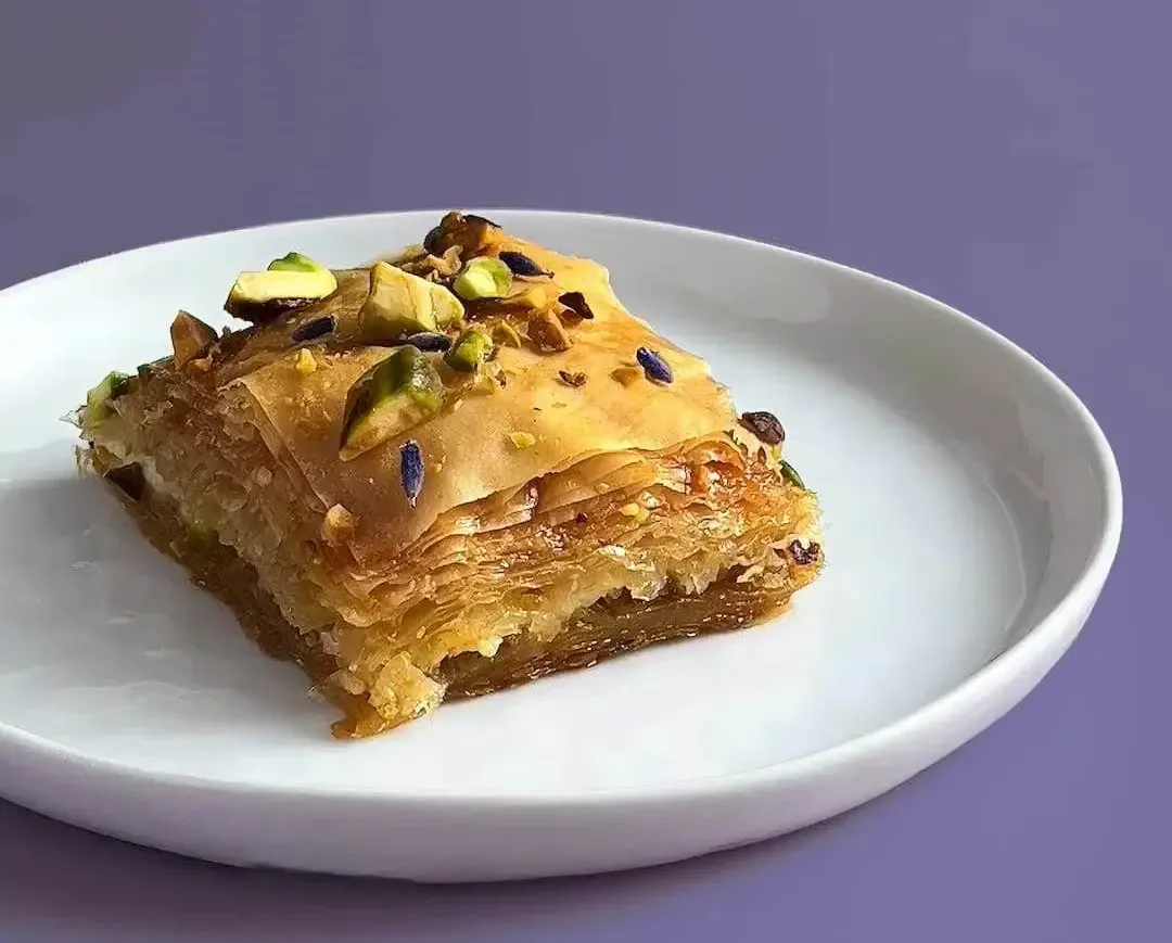 Baklava with Ricotta, Pistachios, Meyer Lemon, and Lavender