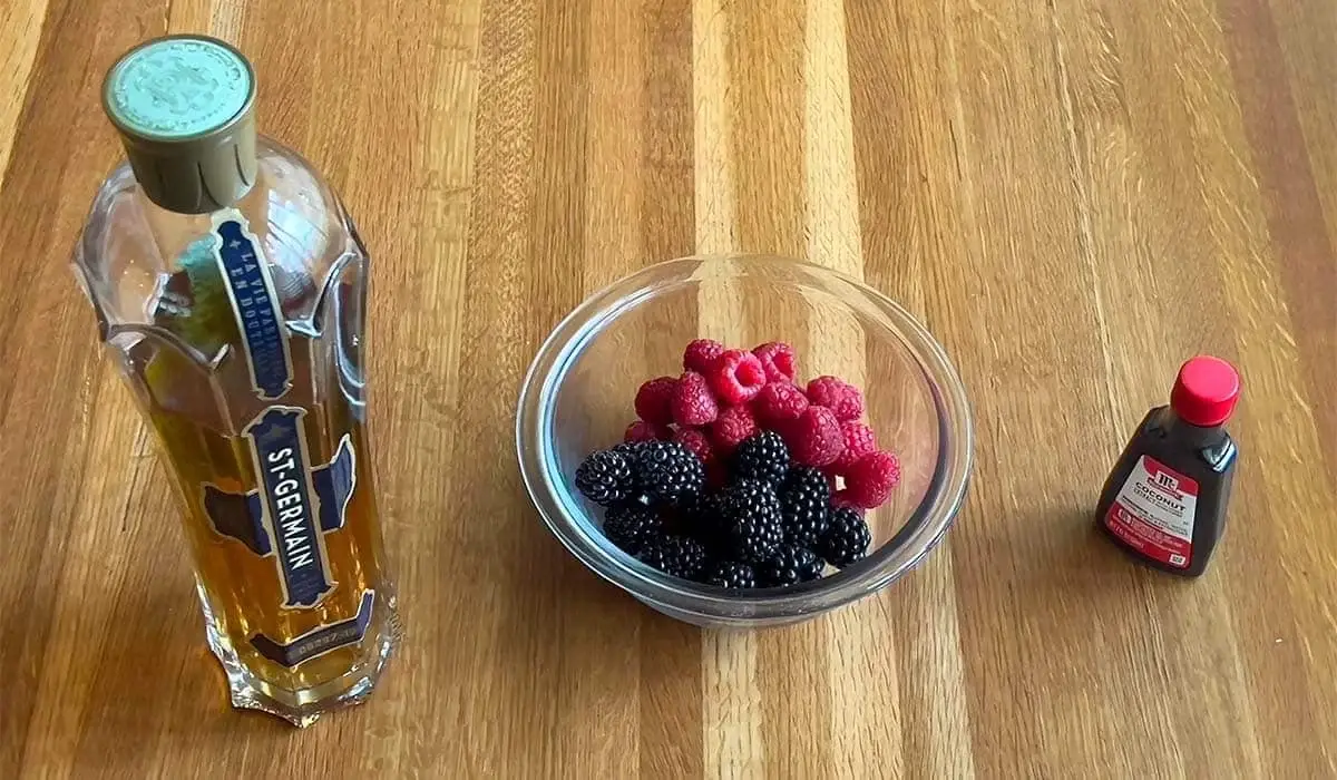 Ingredients for Berry St. Germain Bundt Cake