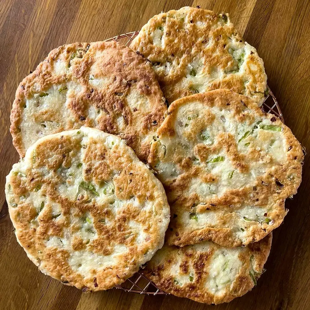 Fried Coconut and Chili Flatbreads