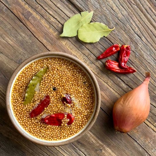 Pickled Mustard Seeds with Chilies