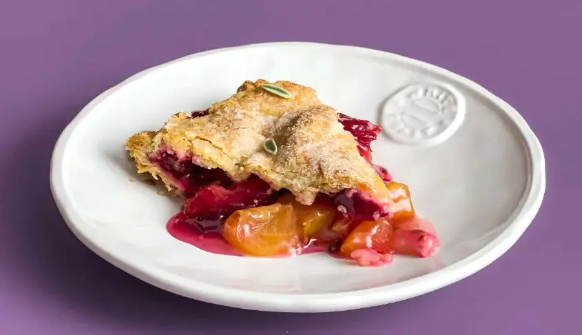 Slice of Plum and Sage Pie