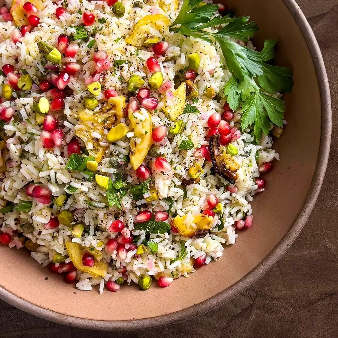 Rice Salad with Roasted Lemons