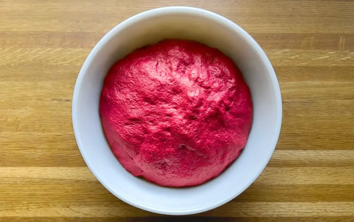 Risen Beet Dough