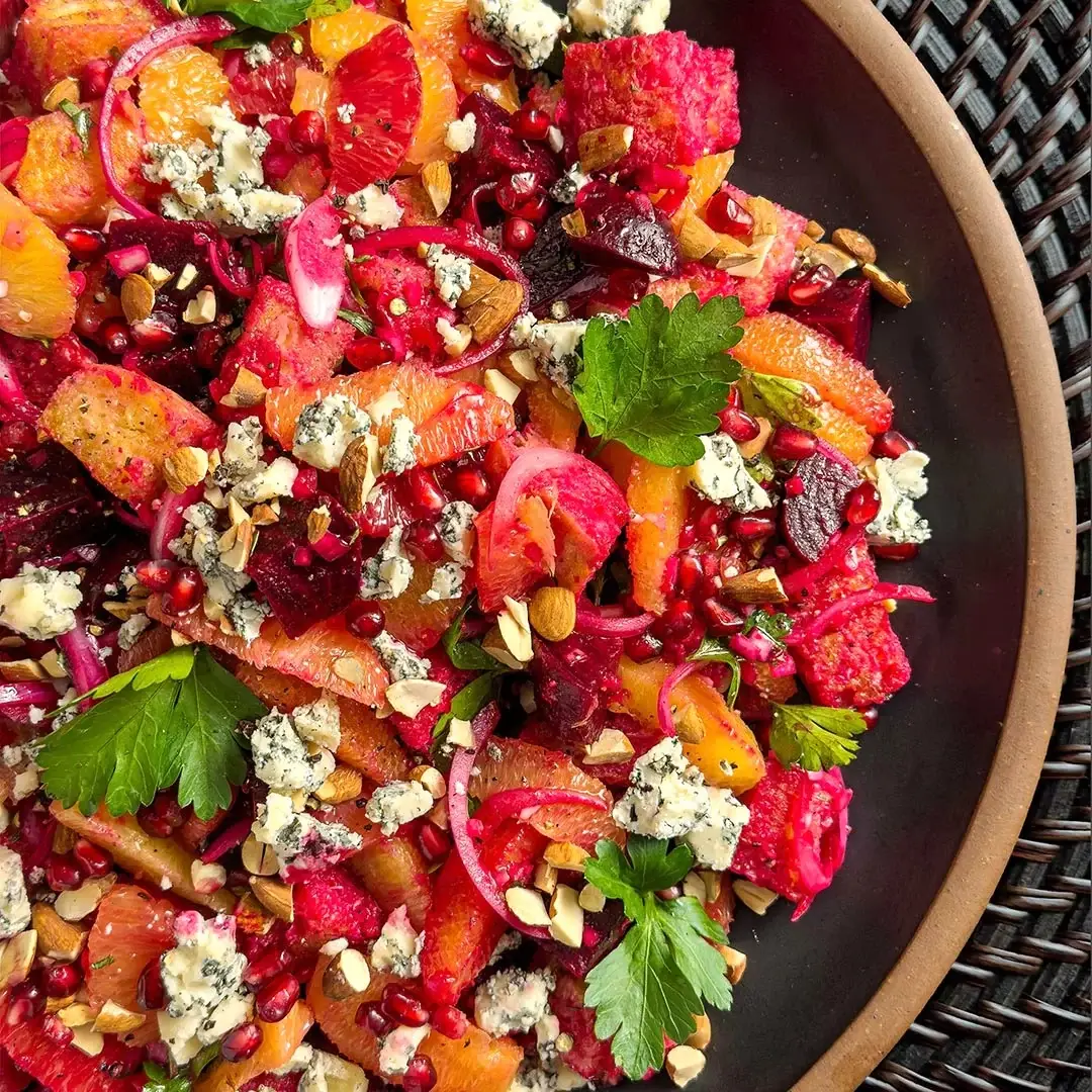 Beet, Orange, and Blue Cheese Panzanella