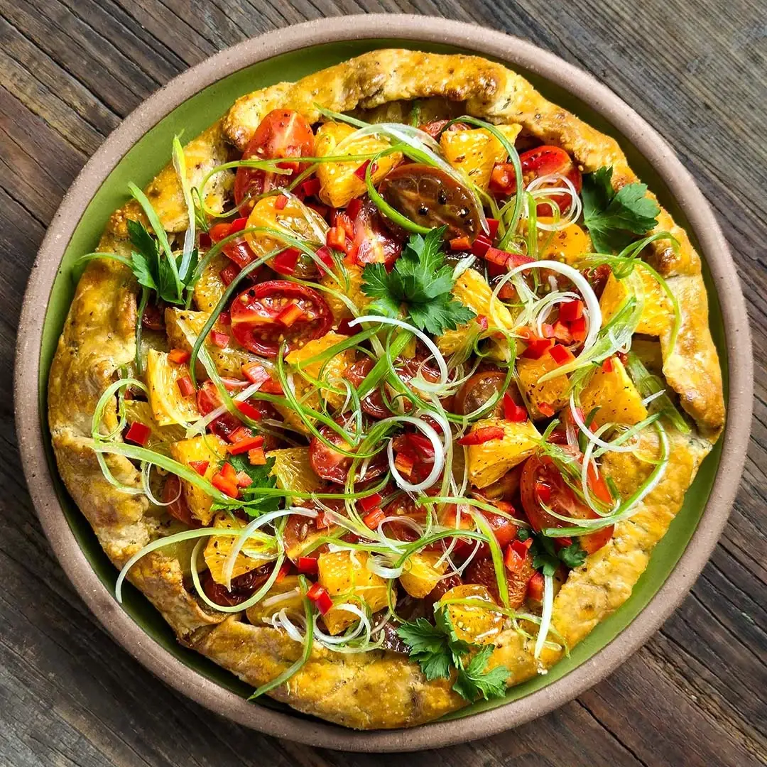 Potato Galette with Tomatoes and Oranges