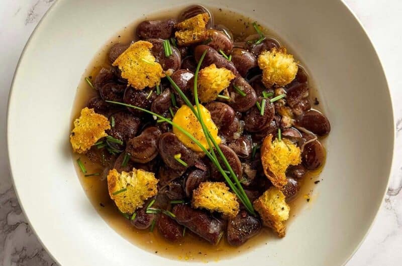 Beans with Salty Orange Cream and Croutons