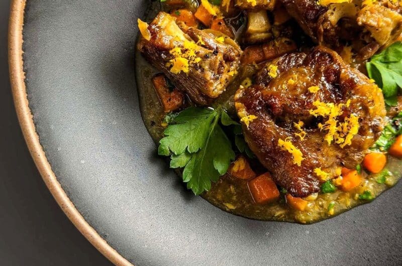 Braised Oxtails with Salty Orange Cream