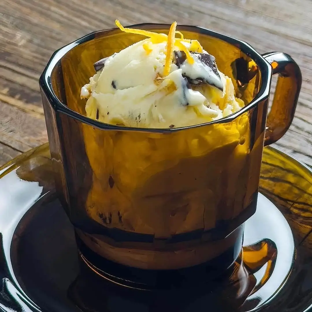 Crème Fraîche, Orange, and Chocolate Ice Cream