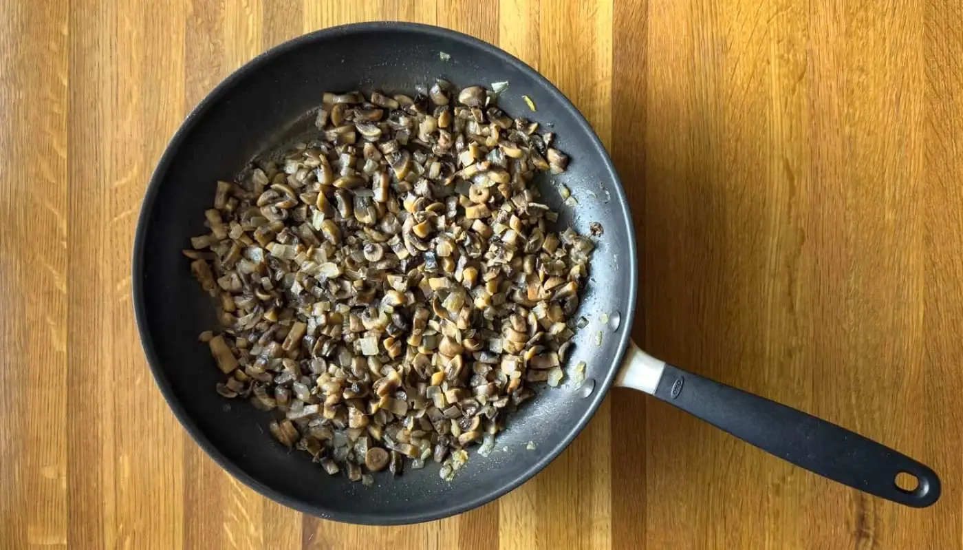 Chopped Mushrooms in Pan