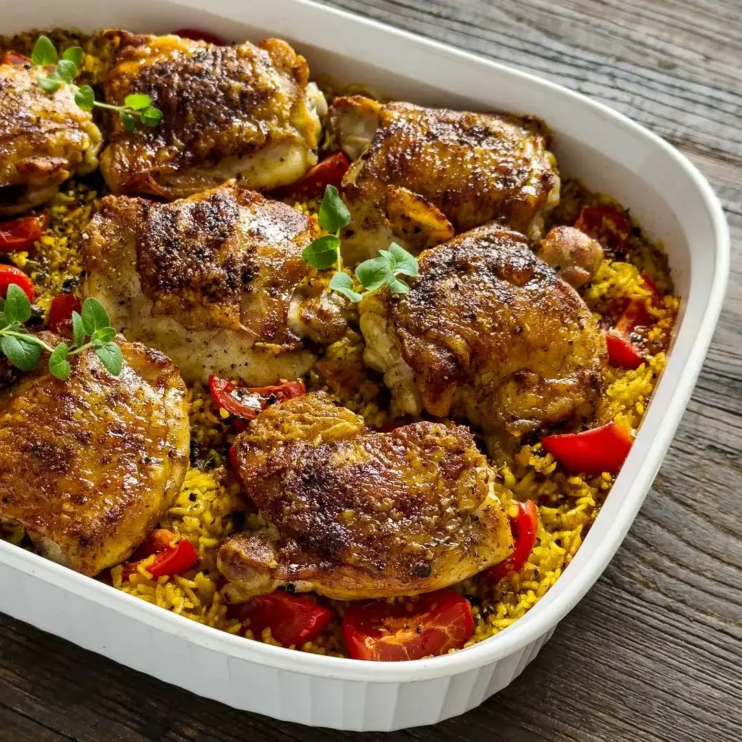 Maple Glazed Chicken with Saffron Chipotle Rice