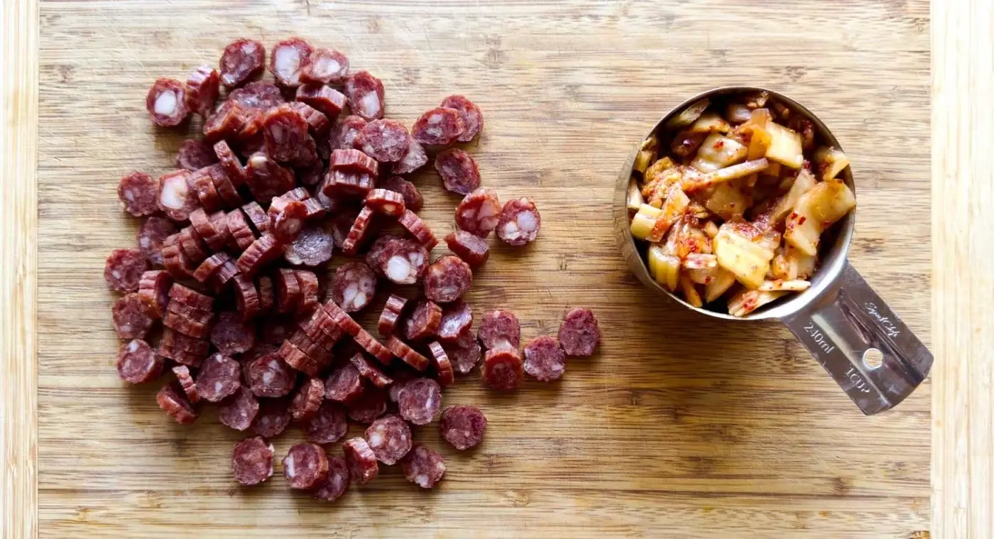 Chinese Sausage and Kimchi for Pie