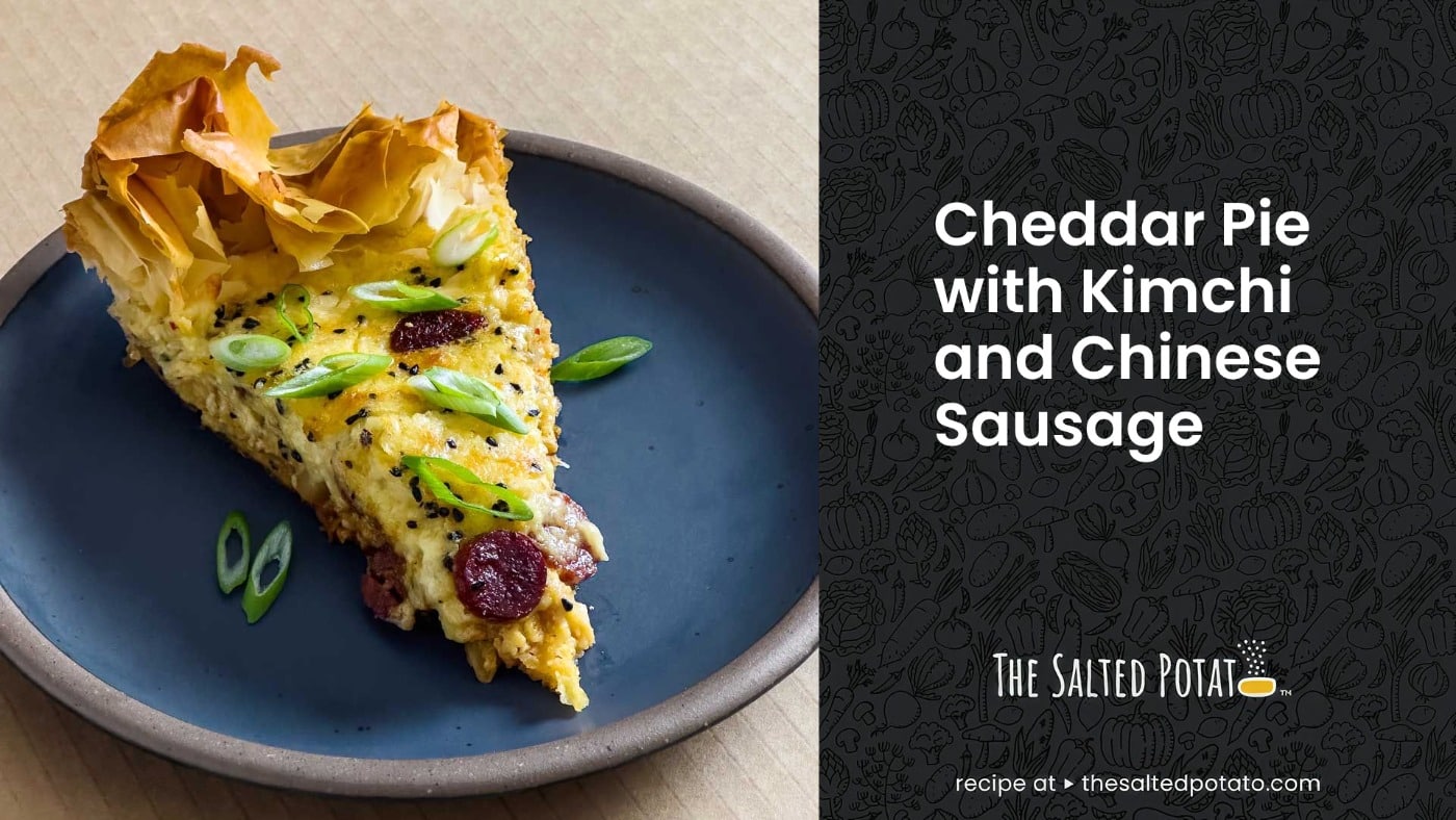 Video of Cheddar Pie with Chinese Sausage and Kimchi