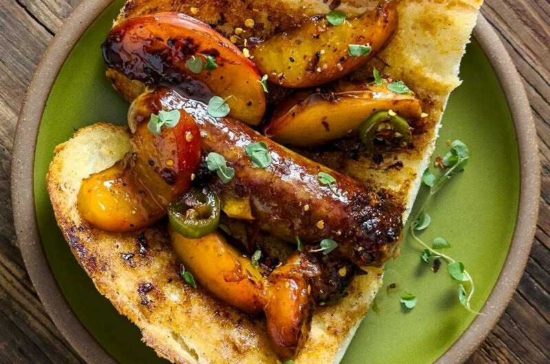 Italian Sausage and Spicy Peach Sandwiches
