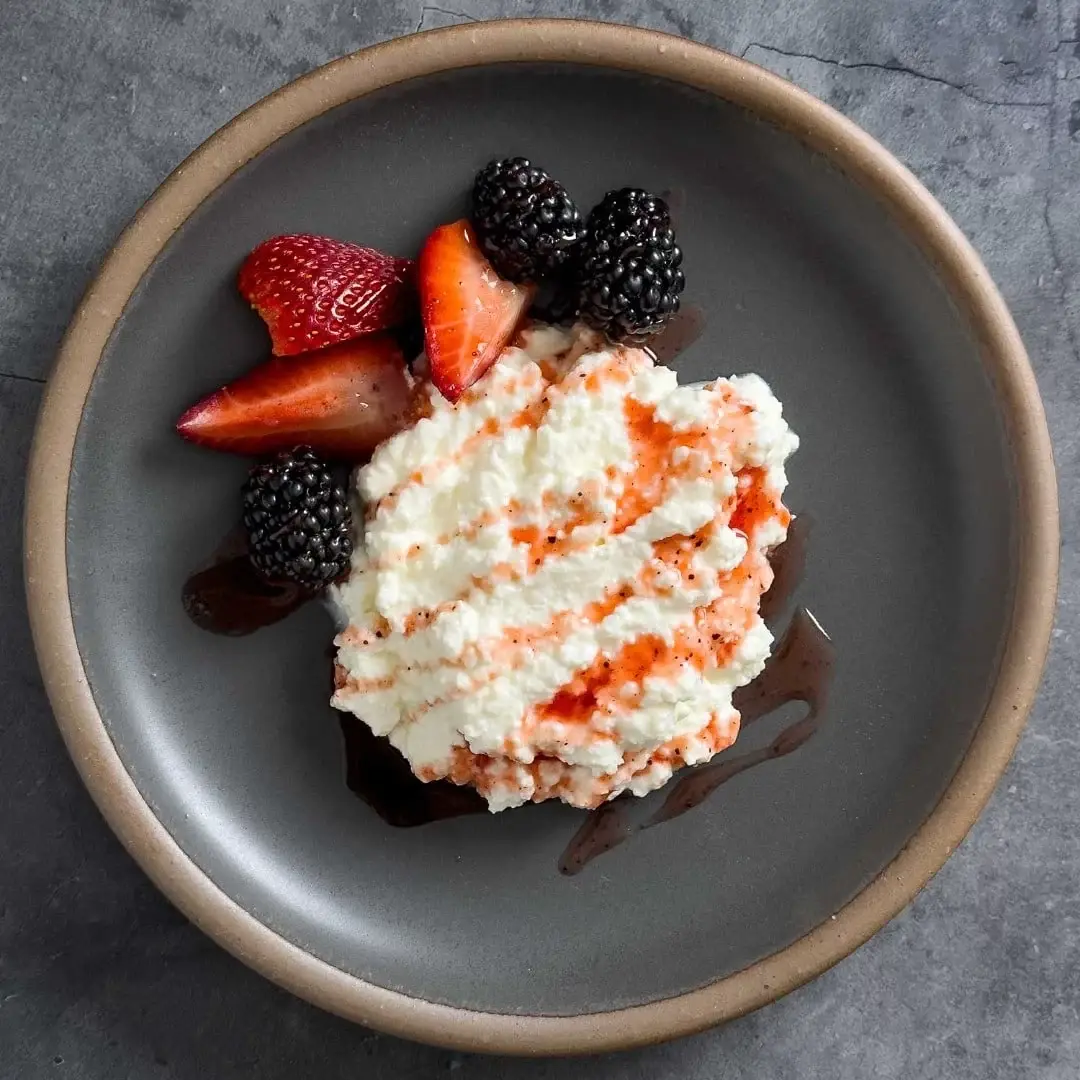 Ricotta with Strawberry Sumac Honey and Berries