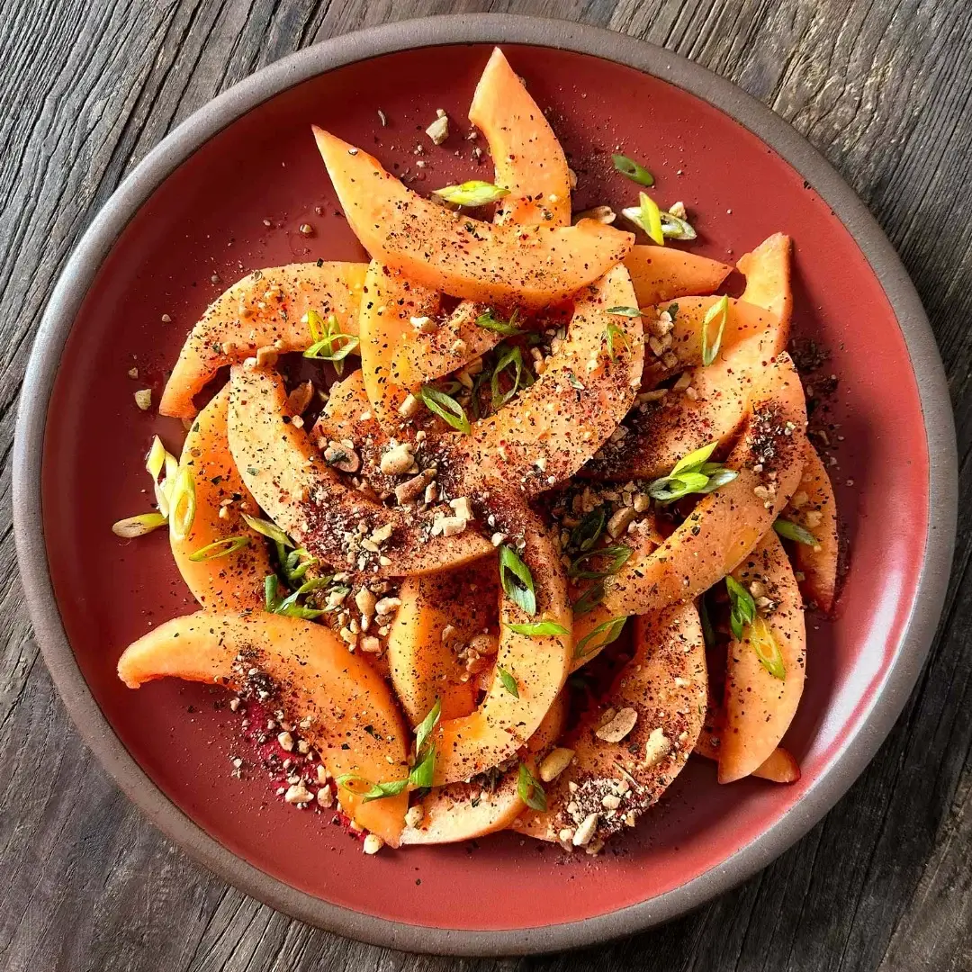 Cantaloupe with Peanut Dukkah