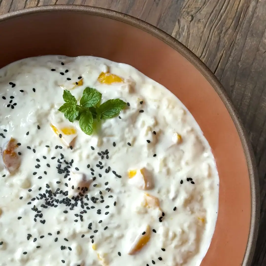 Rice Pudding with Nectarines and Amaretto