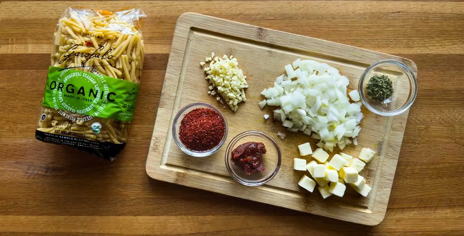 Ingredients for Pork Pasta with Gochujang and Gochugaru
