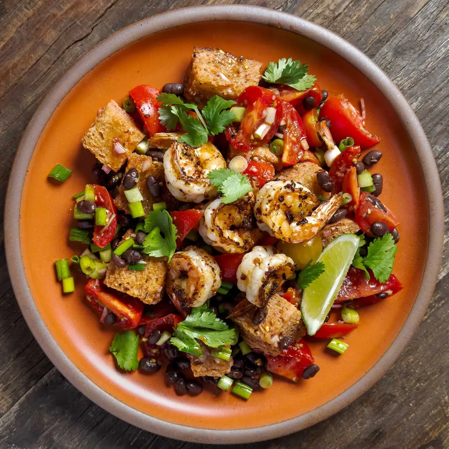 Shrimp and Black Bean Panzanella