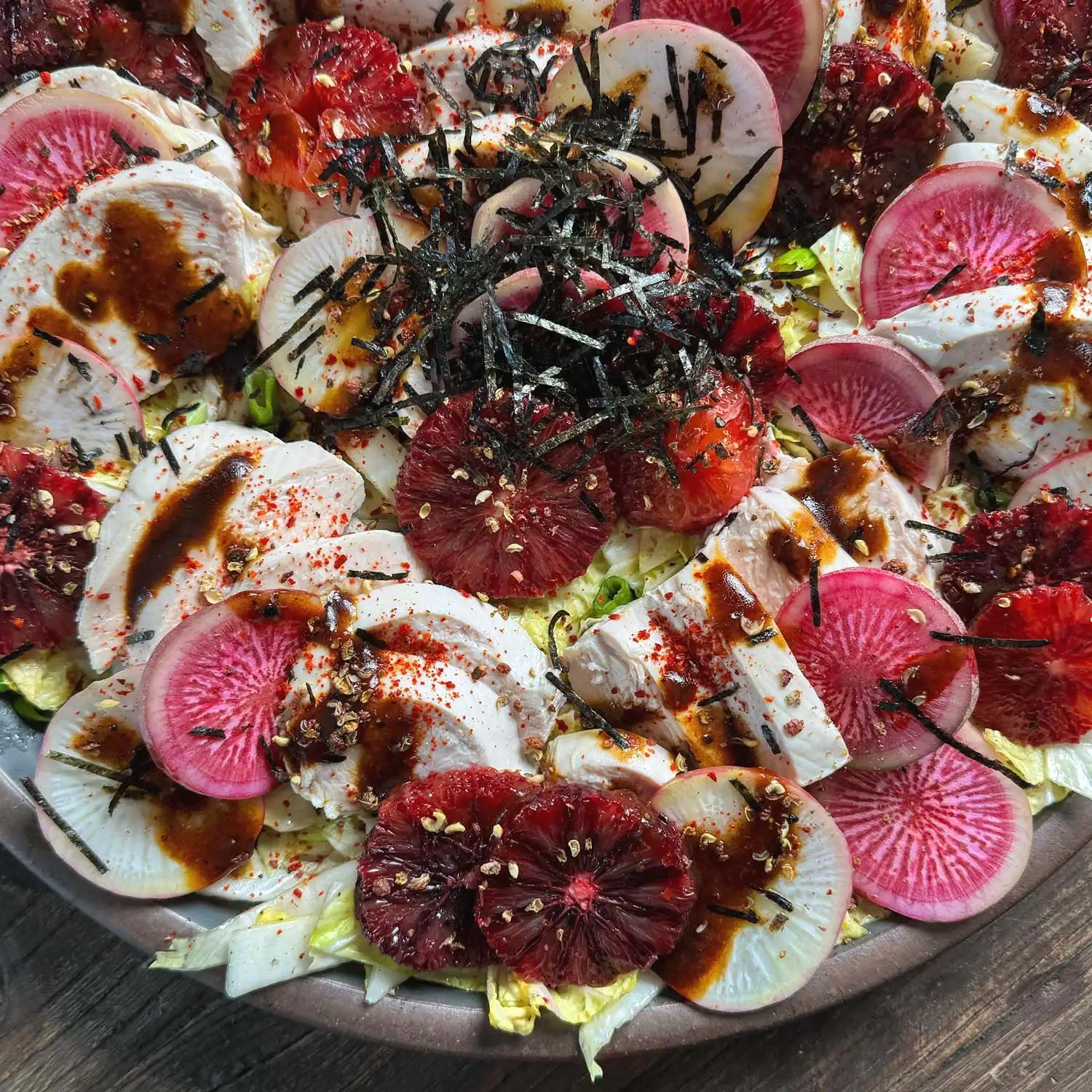 Chicken and Blood Orange Salad with Miso Dressing