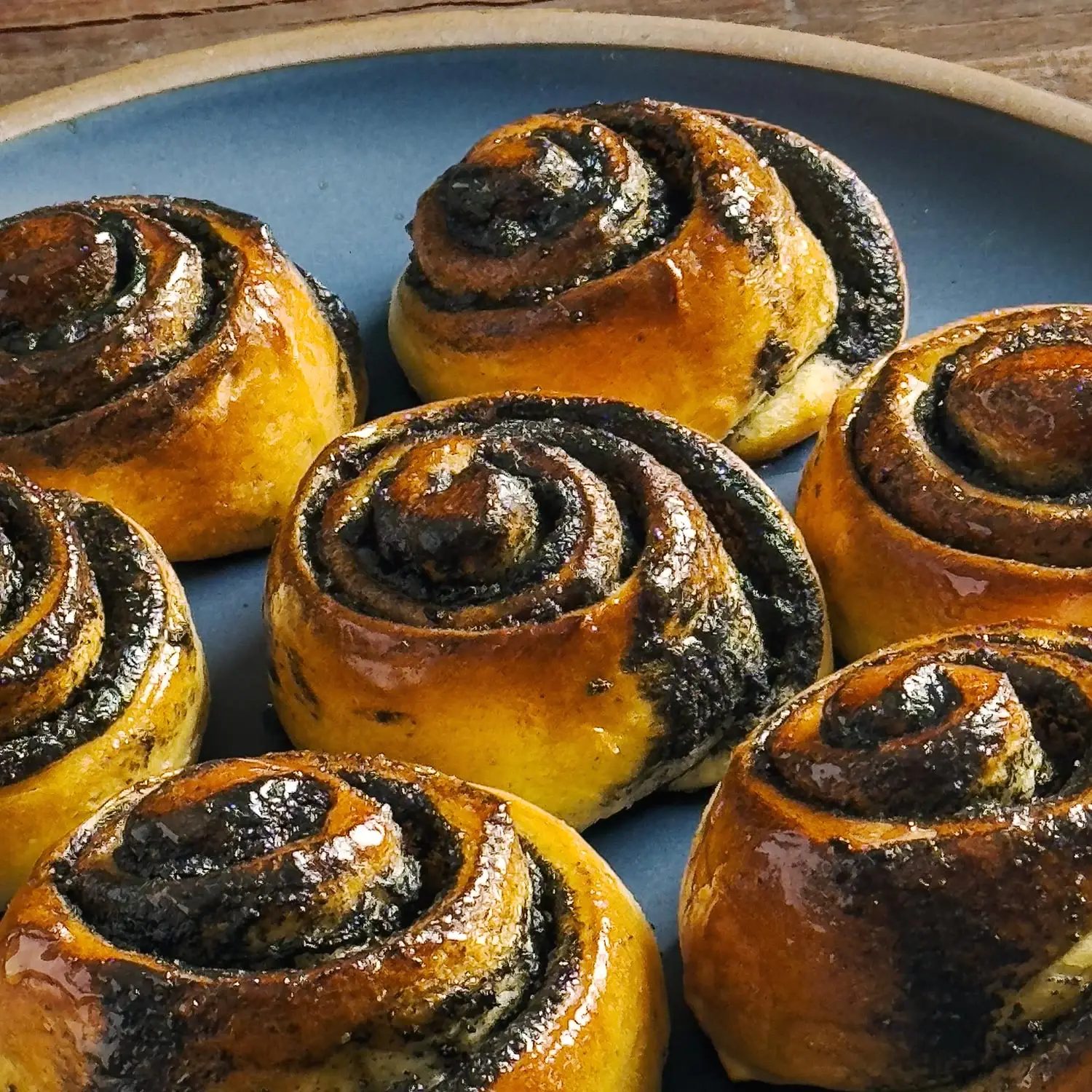 Easy Black Tahini Rolls