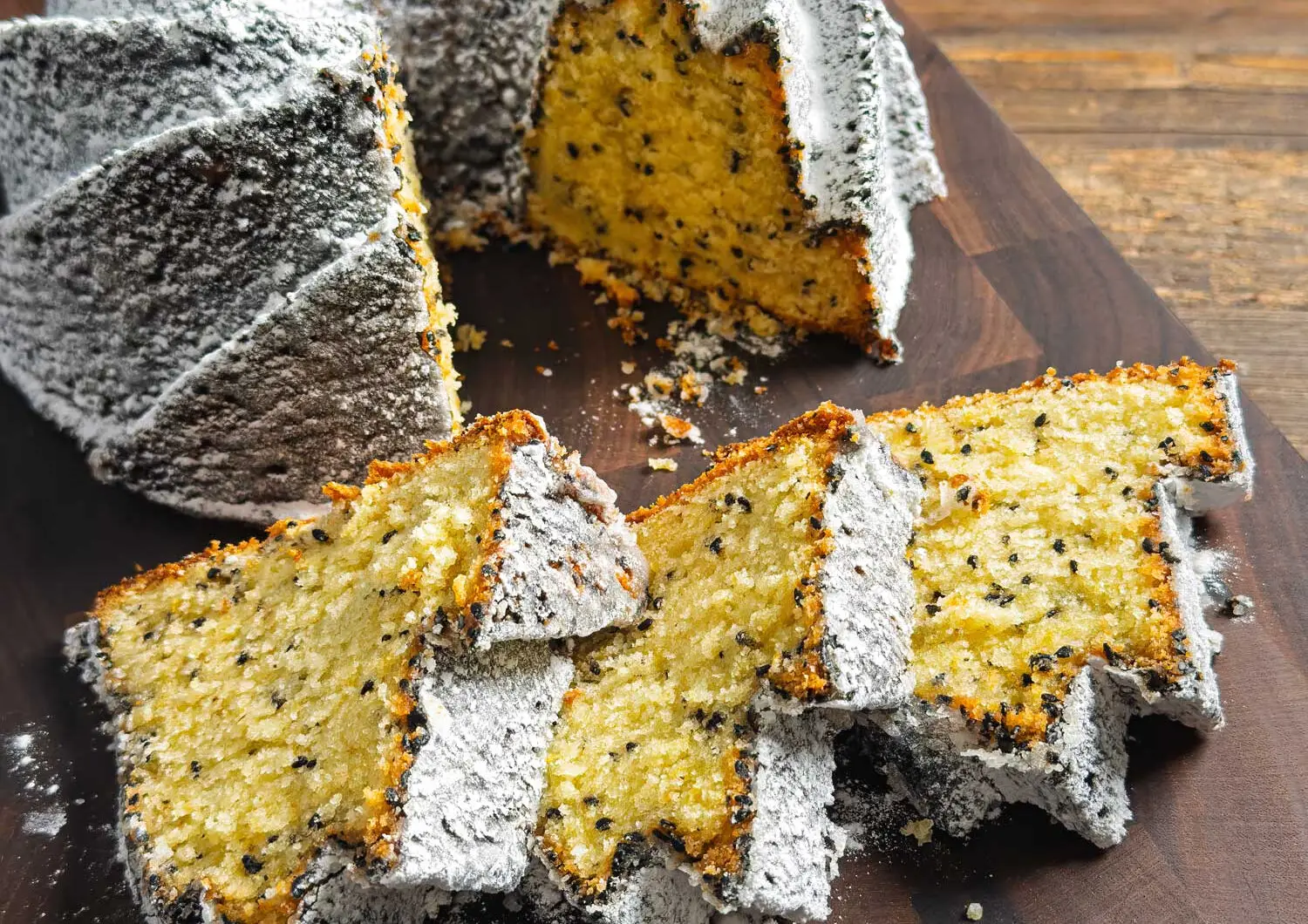 Black Sesame Lemon Bundt Cake