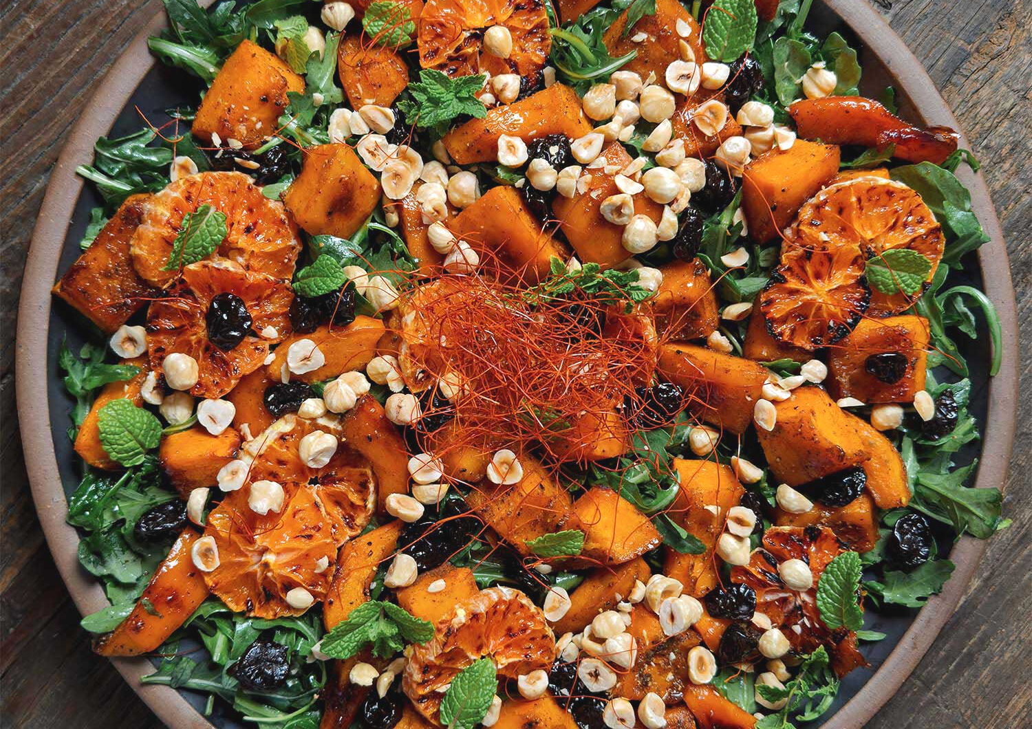 Roasted Orange and Golden Hubbard Squash Salad