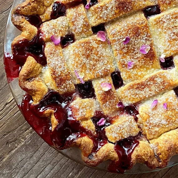 Blackberry Lime Pie with Orchidea