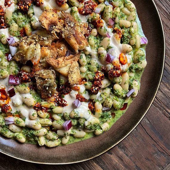 Green Cannellini Beans with Tahini