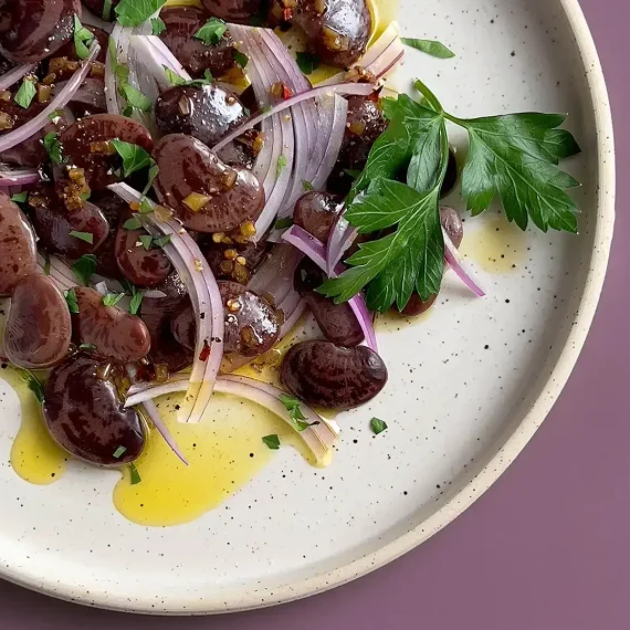 Salad of Big Beans, Preserved Lemon, and Red Onion