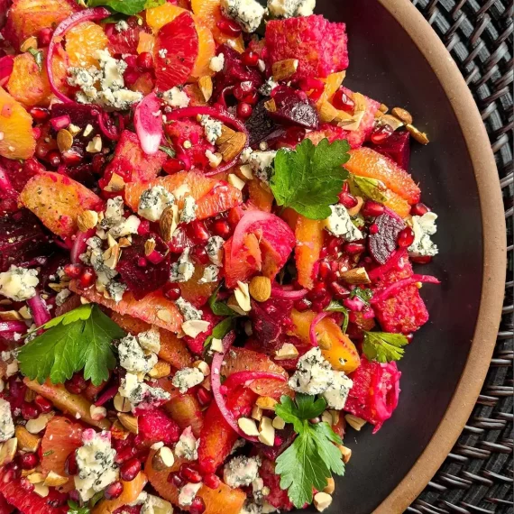 Beet, Orange, and Blue Cheese Panzanella