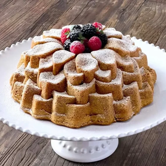 Blackberry, Raspberry, and St. Germain Bundt Cake