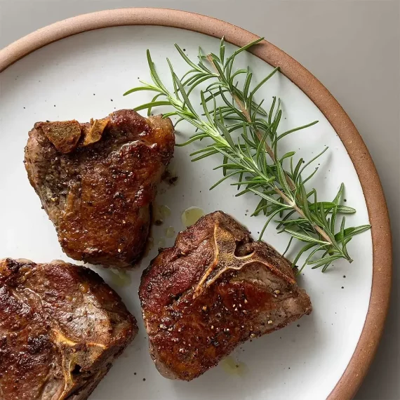 Pan-Seared Lamb Chops with Himalayan Black Salt and Rosemary