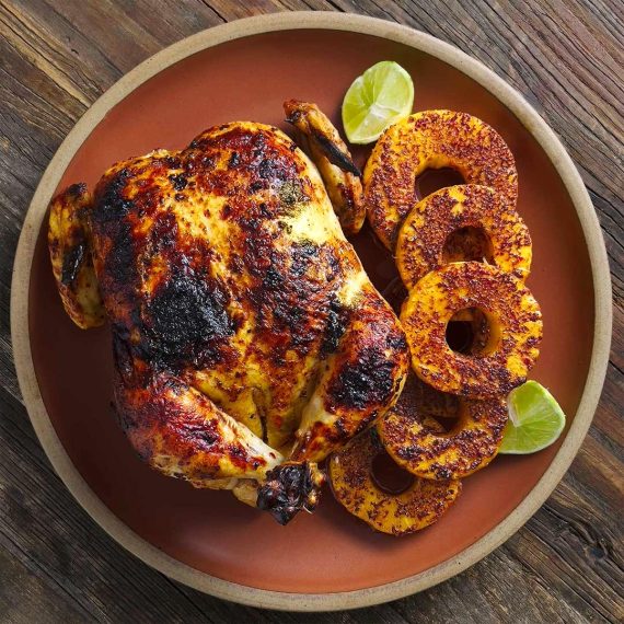 Roast Chicken and Pineapple with Nduja Butter