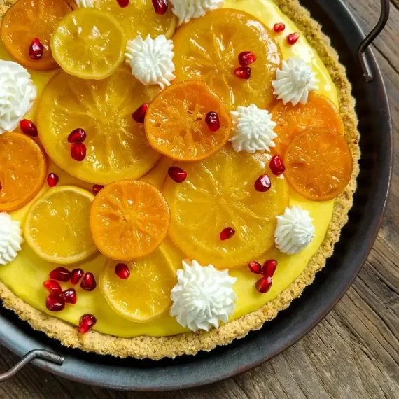 Mixed Citrus Cream Tart with Almond Crust