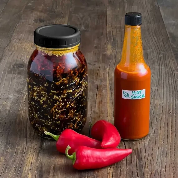 Hot Sauce and Chili Crisp with Makrut Lime Leaves