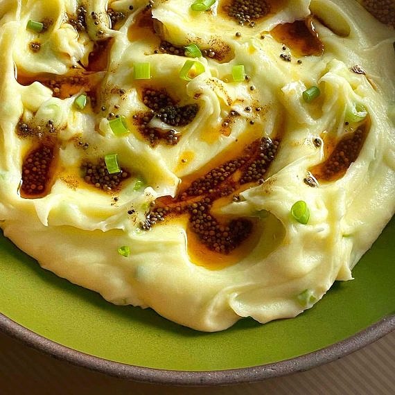 Irresistible Mashed Potatoes with Warmly Spiced Brown Butter/Ghee
