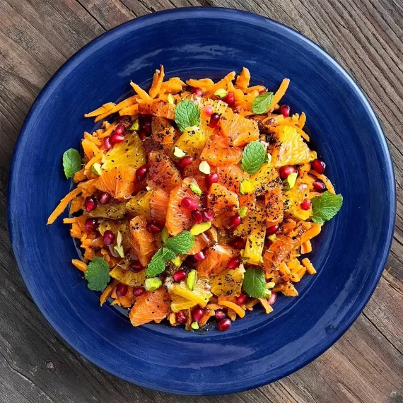 Orange, Carrot, and Pomegranate Salad