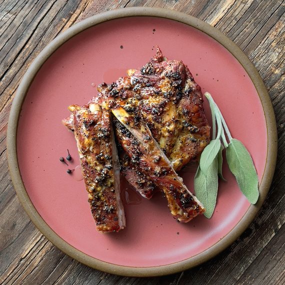 St. Louis-Style Ribs with Fresh Fennel, Orange Zest, and Cubeb