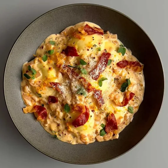 Ravioli with Orange Cream Sauce and Crispy Prosciutto