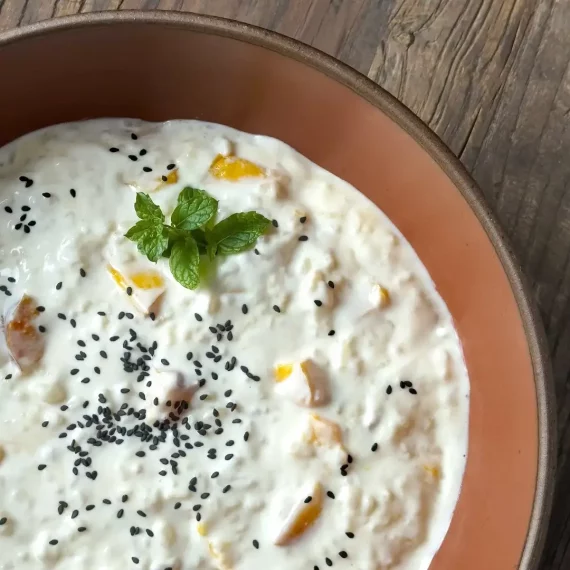 Rice Pudding with Nectarines and Amaretto