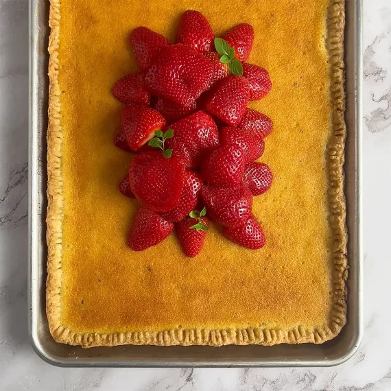 Buttermilk Slab Pie with Cardamom and Strawberries