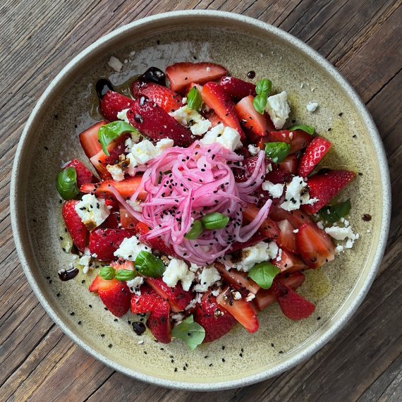 Strawberry and Feta Salad with Pickled Onions